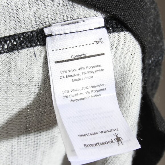 Smartwool Intraknit Thermal Merino Wool Base Layer Crew Long Sleeve Black White - Picture 15 of 16